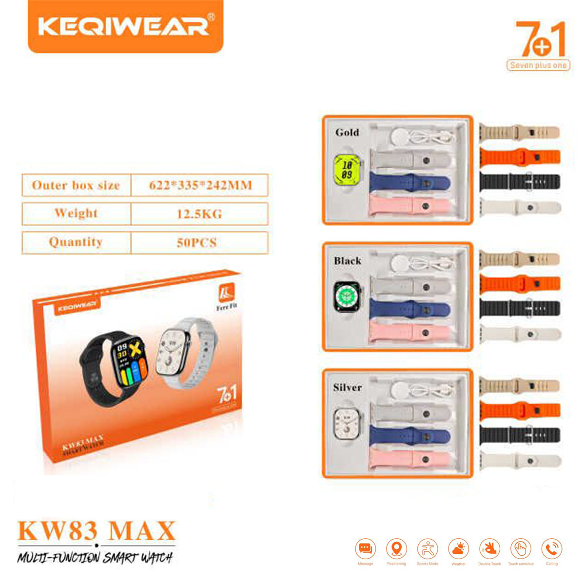 ساعت هوشمند Keqiwear مدل KW83 max